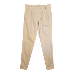 Alice + Olivia Anders Jeans Womens Size 6 Beige Pleated Skinny Mid Rise Casual